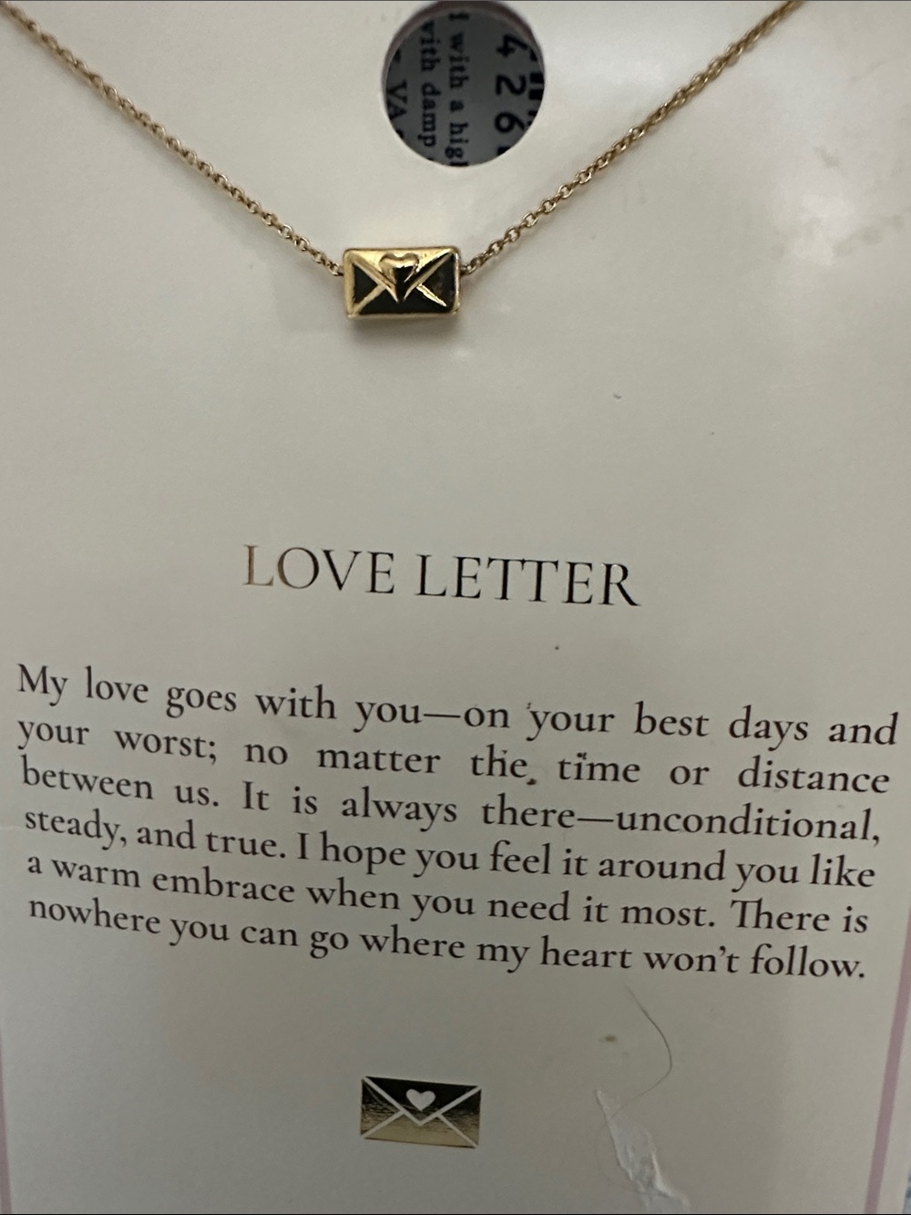 Gold Love Letter Envelope Necklace - Women Jewelry NWT by Tiny Tags
